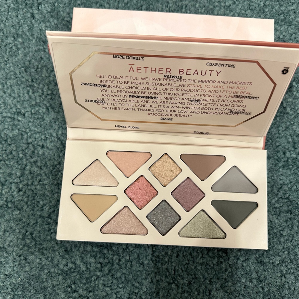 Aether Beauty Rose Quartz Crystal Gemstone Eyeshadow Palette